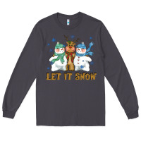 Smoke let it snow reindeer snowman Long Sleeve Tee - CowGirlArtShop