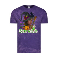 Cloud Purple Boss witch afro Vintage Tee - NancyCooperArtShop