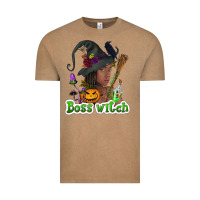 Vintage Coffee Boss witch afro Vintage Tee - NancyCooperArtShop