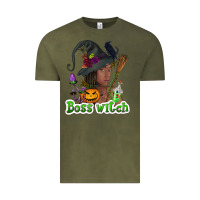 Vintage Olive Boss witch afro Vintage Tee - NancyCooperArtShop