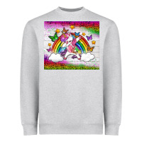 Heather Grey LGBTQ Dabbbing Unicorn And Rainbow Tumbler Heavyweight Sweatshirt - BundleAndBundleShop