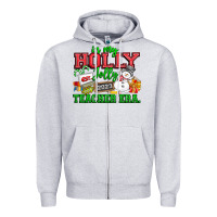 Heather Grey In My Holly Jolly Teacher Era Zipper Hoodie - CowhideDigitalArt