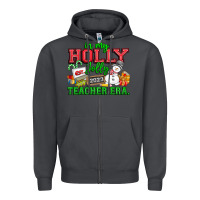 Smoke In My Holly Jolly Teacher Era Zipper Hoodie - CowhideDigitalArt