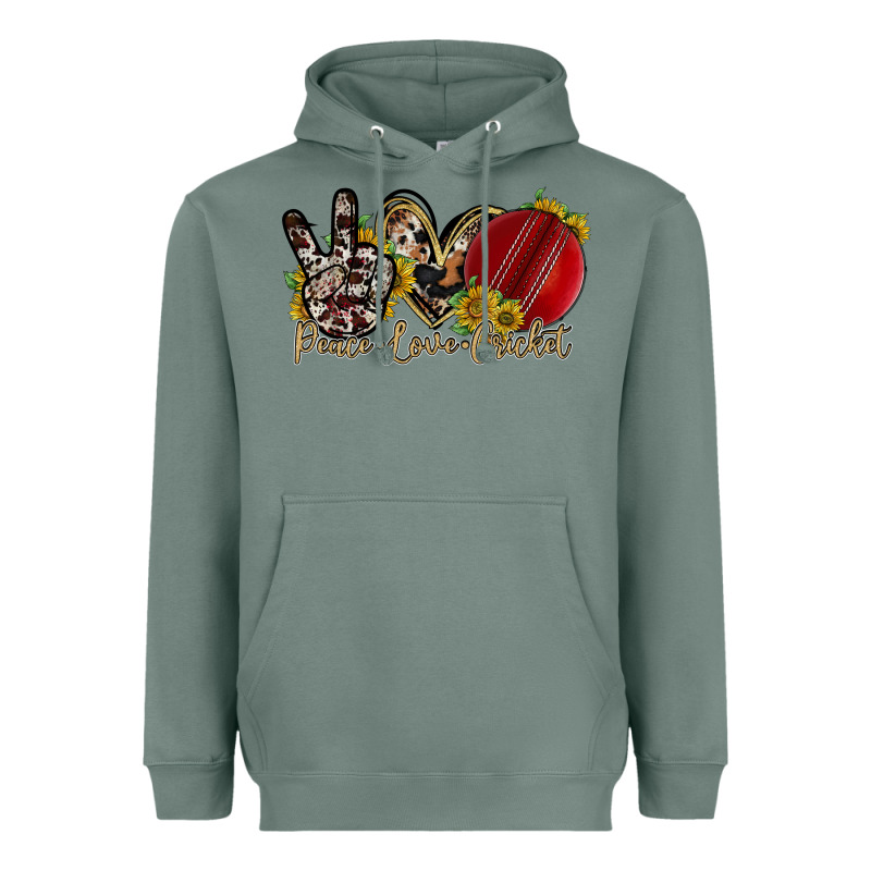 Peace Love Cricket Heavyweight Hoodie by RacoonDesign | Teevron