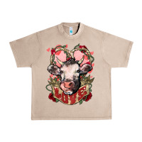 French Oak Cow Valentine's Day love Urban Heavy Tee - HowdyJamesFarm