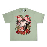 Oil Green Cow Valentine's Day love Urban Heavy Tee - HowdyJamesFarm