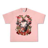 Salmon Cow Valentine's Day love Urban Heavy Tee - HowdyJamesFarm