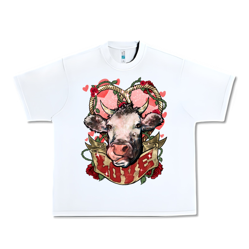 Cow Valentine's Day Love Urban Heavy Tee by HowdyJamesFarm | Teevron