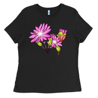 Black Bitterroot Flower Illustrations Ladies Tee - LillyAllenDesigns