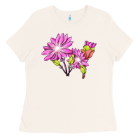 Bone Bitterroot Flower Illustrations Ladies Tee - LillyAllenDesigns