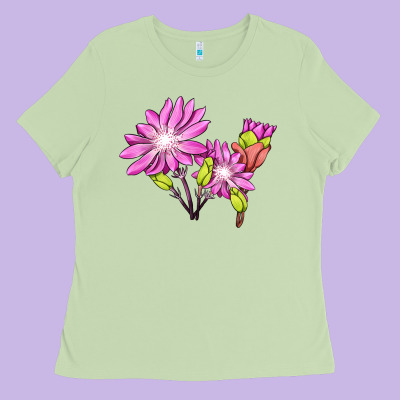 Bitterroot Flower Illustrations Ladies Tee Designed By Lillyallendesigns