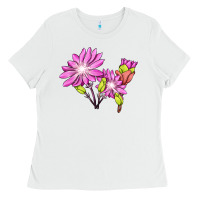White Bitterroot Flower Illustrations Ladies Tee - LillyAllenDesigns
