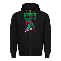 Black green goblin Zipper Hoodie - lanVoArt