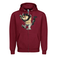 Burgundy where the wild things are carol Zipper Hoodie - lanVoArt