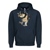 Navy where the wild things are carol Zipper Hoodie - lanVoArt