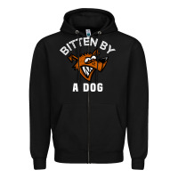 Black bitten by a dog angry dog bite funny gift Zipper Hoodie - lanVoArt