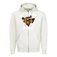 Oatmeal Heather bitten by a dog angry dog bite funny gift Zipper Hoodie - lanVoArt