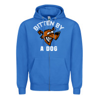 True Royal bitten by a dog angry dog bite funny gift Zipper Hoodie - lanVoArt