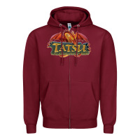 Burgundy tatsu six flags magic mountain Zipper Hoodie - lanVoArt