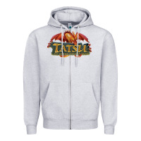 Heather Grey tatsu six flags magic mountain Zipper Hoodie - lanVoArt