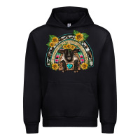 Black suffolk ewe front sunflowers rainbow Urban Hoodie - BarkalooDesign