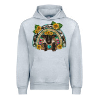 Heather Grey suffolk ewe front sunflowers rainbow Urban Hoodie - BarkalooDesign