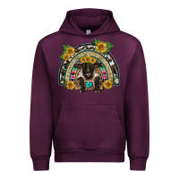 Mauve Wine suffolk ewe front sunflowers rainbow Urban Hoodie - BarkalooDesign