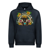 Navy suffolk ewe front sunflowers rainbow Urban Hoodie - BarkalooDesign