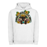 Pigment Lunar Rock suffolk ewe front sunflowers rainbow Urban Hoodie - BarkalooDesign