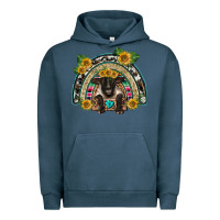 Pigment Midnight Navy suffolk ewe front sunflowers rainbow Urban Hoodie - BarkalooDesign