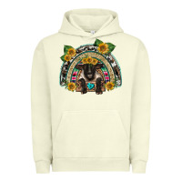 Pigment Pistachio suffolk ewe front sunflowers rainbow Urban Hoodie - BarkalooDesign