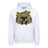 White suffolk ewe front sunflowers rainbow Urban Hoodie - BarkalooDesign