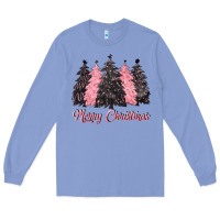 Colony Blue pink merry christmas Long Sleeve Tee - CowGirlArtShop