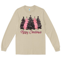 Mushroom pink merry christmas Long Sleeve Tee - CowGirlArtShop