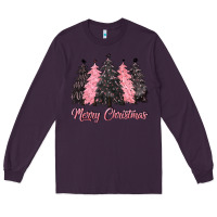 Plum pink merry christmas Long Sleeve Tee - CowGirlArtShop