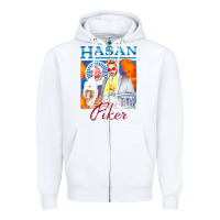 White hasan piker t shirts gift for fans for men and women gift mother day f Zipper Hoodie - lanVoArt