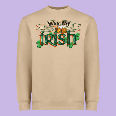 Wee Bit Irish St Patrick's Day Heavyweight Sweatshirt Designed By Fadigitalartstudio