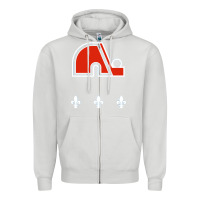 Dove Grey vintage quebec hockey   retro nordiques Zipper Hoodie - lanVoArt