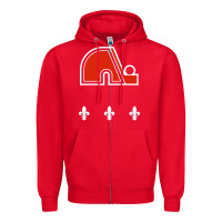 Red vintage quebec hockey   retro nordiques Zipper Hoodie - lanVoArt