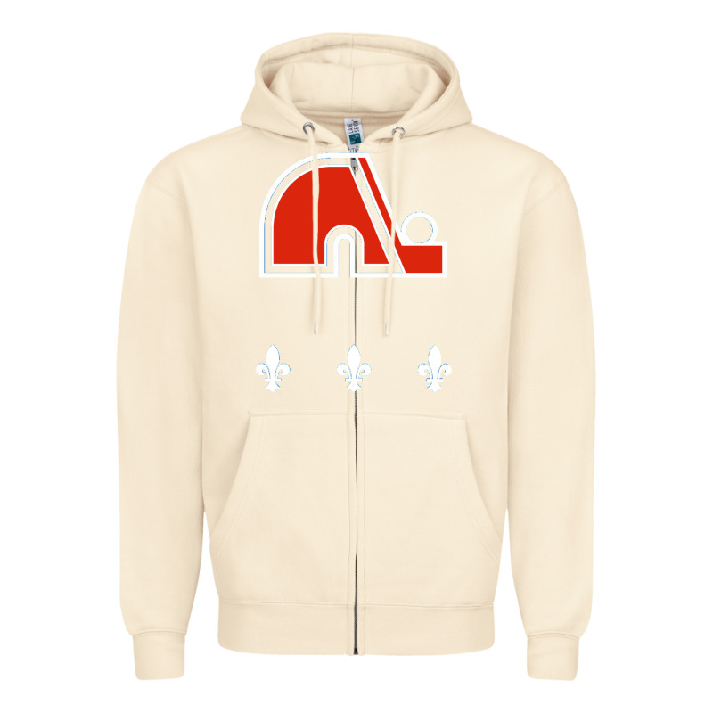 Vintage Quebec Hockey   Retro Nordiques Zipper Hoodie by lanVoArt | Teevron