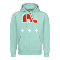Seafoam vintage quebec hockey   retro nordiques Zipper Hoodie - lanVoArt