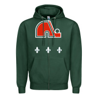 Sports Green vintage quebec hockey   retro nordiques Zipper Hoodie - lanVoArt