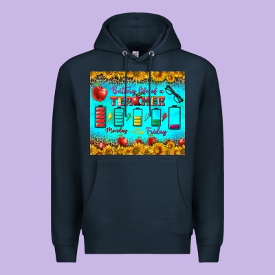 Battery Life Of A Teacher Tumbler Premium Hoodie Designed By Bundleandbundleshop