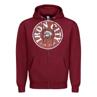 Burgundy vintage retro iron city(beer) proof Zipper Hoodie - lanVoArt