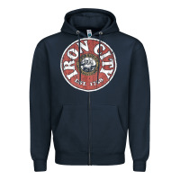 Navy vintage retro iron city(beer) proof Zipper Hoodie - lanVoArt