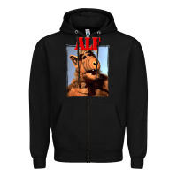 Black alf vintage classic Zipper Hoodie - lanVoArt