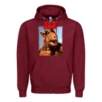 Burgundy alf vintage classic Zipper Hoodie - lanVoArt