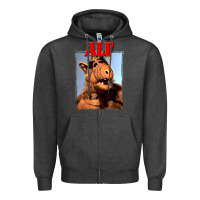 Charcoal Heather alf vintage classic Zipper Hoodie - lanVoArt