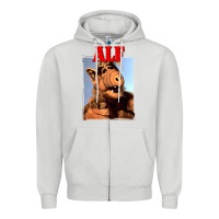 Dove Grey alf vintage classic Zipper Hoodie - lanVoArt