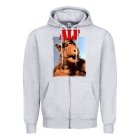 Heather Grey alf vintage classic Zipper Hoodie - lanVoArt